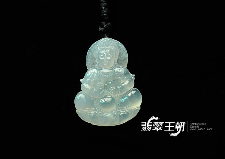 冰种缅甸翡翠观音挂件