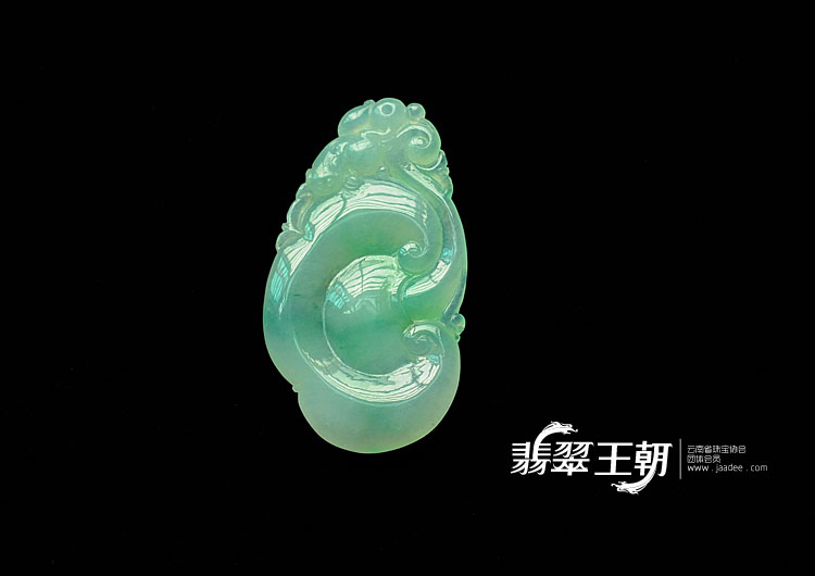 冰种飘翠缅甸翡翠如意寿挂件
