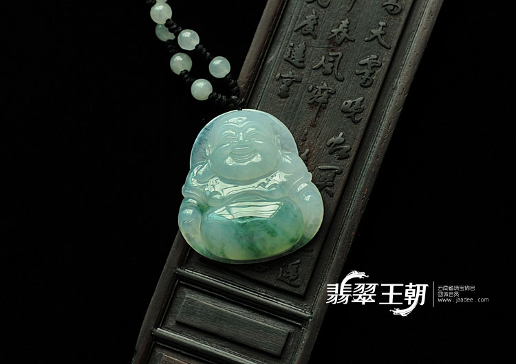 冰种飘花缅甸翡翠玉佛挂件