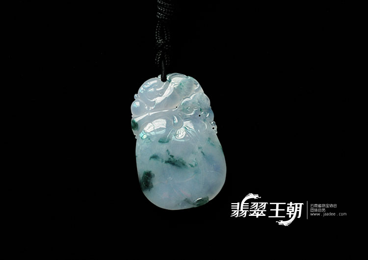 冰种紫罗兰飘花缅甸翡翠如意寿挂件