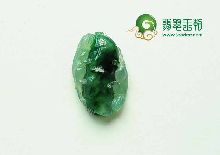 冰玻种飘花缅甸翡翠节节高挂件