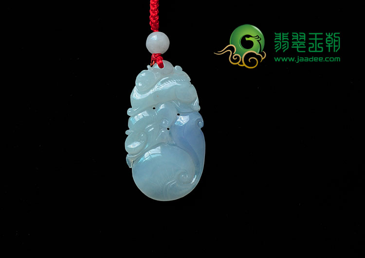 糯冰种紫罗兰缅甸翡翠如意寿挂件