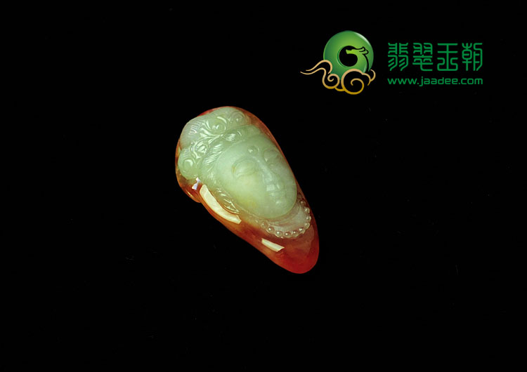 冰种红翡缅甸翡翠观音头挂件