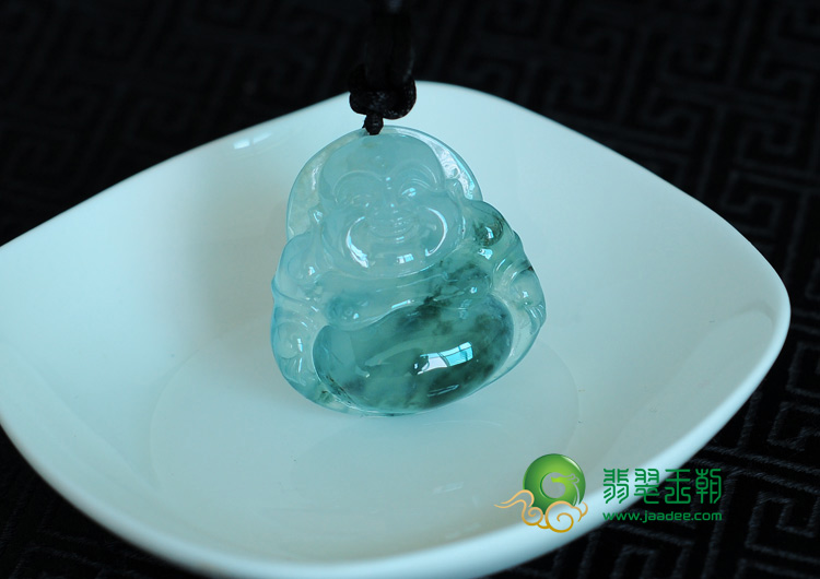 冰种飘花缅甸翡翠玉佛挂件