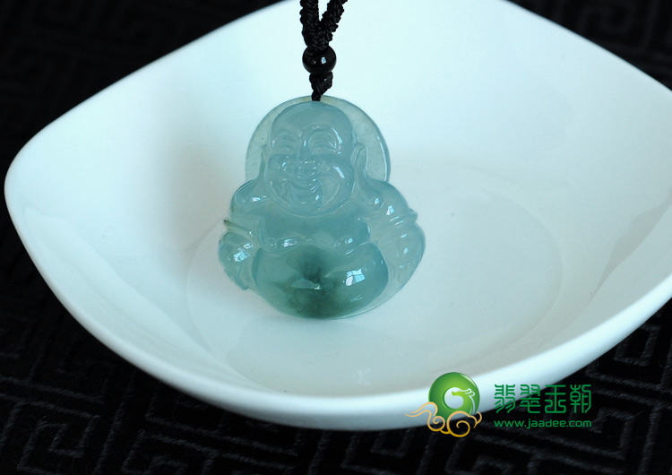 冰种飘花缅甸翡翠玉佛挂件