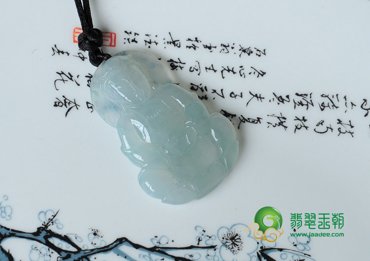 冰种缅甸翡翠观音挂件