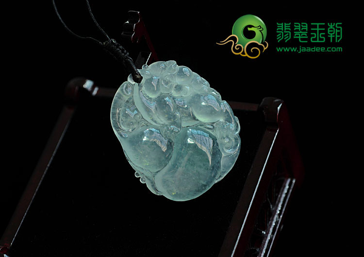 冰玻种飘花缅甸翡翠福禄寿挂件