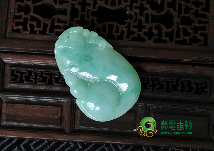 糯冰种青色缅甸翡翠福禄寿挂件