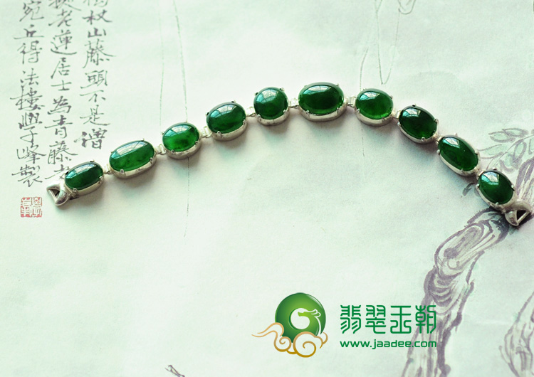 冰种油青缅甸翡翠项链面（共10颗）