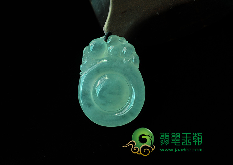 冰种晴水缅甸翡翠福在眼前挂件
