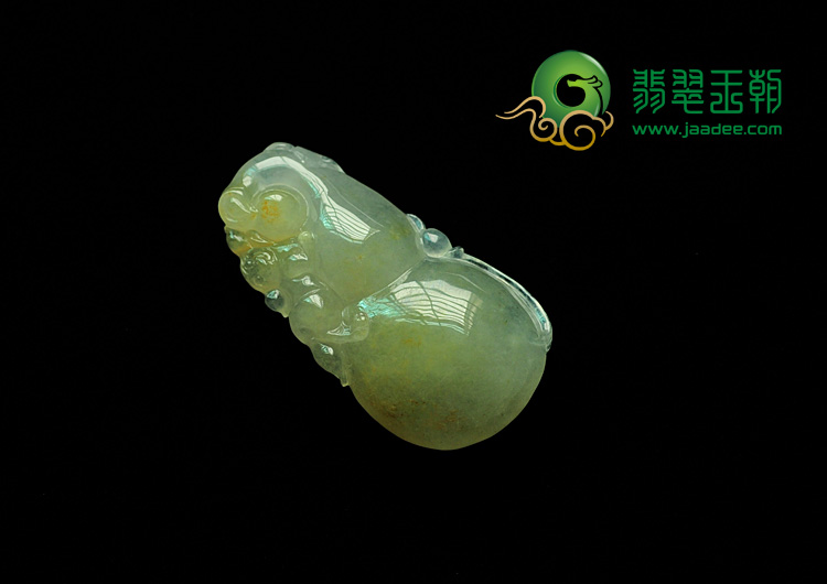 冰种黄翡缅甸翡翠福禄寿挂件