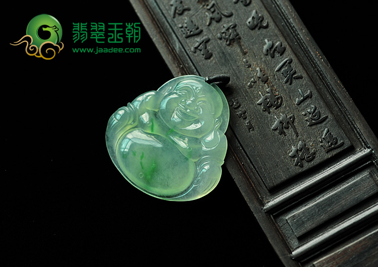 冰种飘花缅甸翡翠玉佛挂件