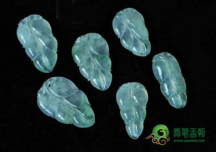 冰种飘花缅甸翡翠叶子挂件（一批走）