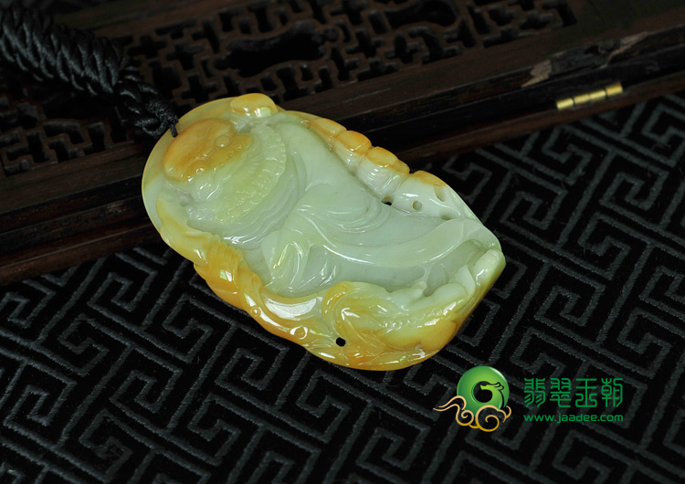 细糯种黄翡缅甸翡翠钟馗挂件