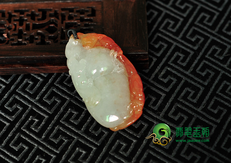 糯冰种红黄翡缅甸翡翠福禄寿挂件