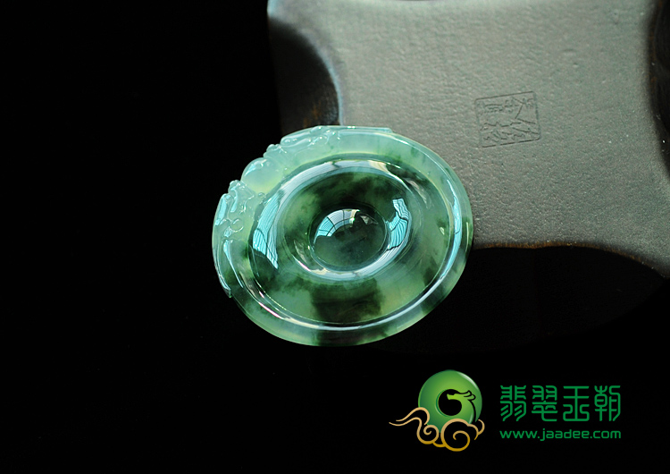 冰种飘花缅甸翡翠福在眼前挂件