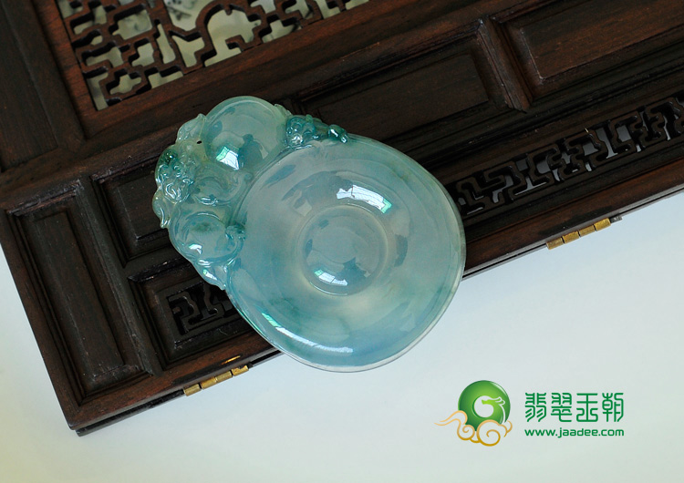 冰种紫罗兰飘花缅甸翡翠福在眼前挂件