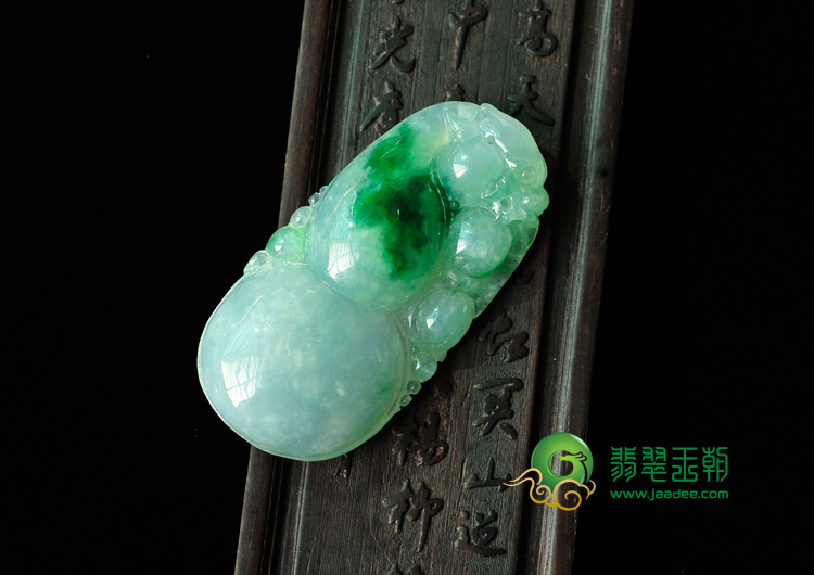 糯冰种飘花缅甸翡翠福禄寿挂件