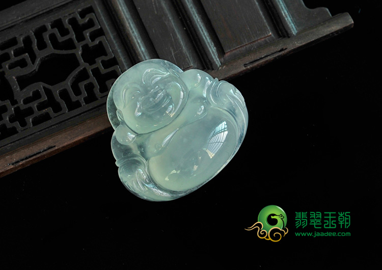 冰种淡晴水缅甸翡翠玉佛挂件