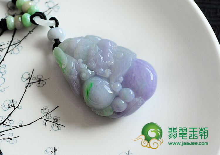 糯冰种春带彩缅甸翡翠事事如意手玩件