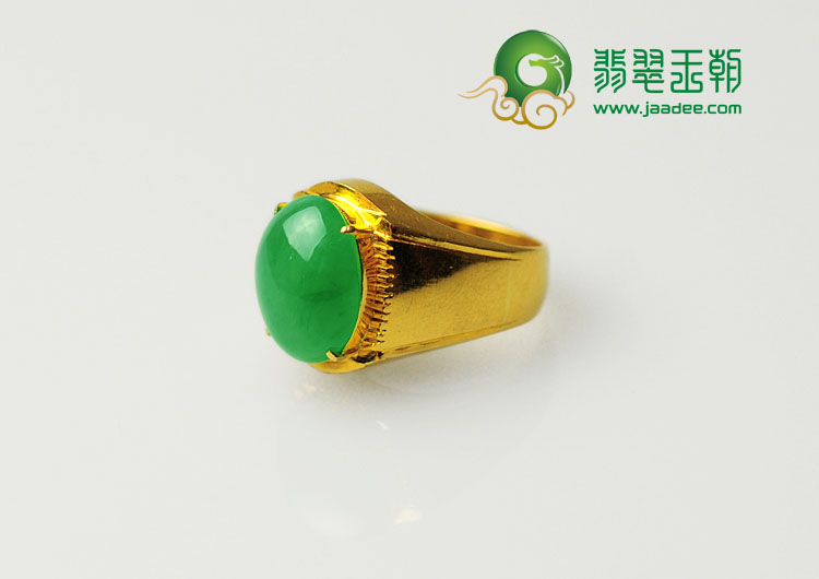 糯冰种正阳绿满绿缅甸翡翠戒面