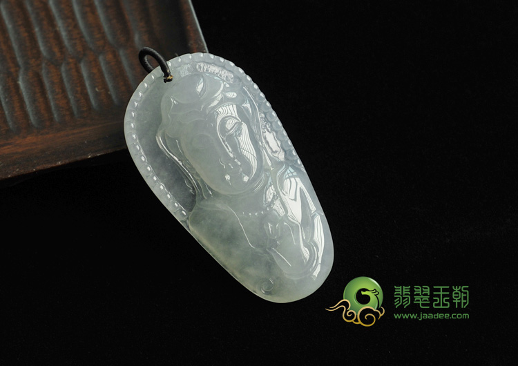 冰种淡晴水缅甸翡翠观音头挂件