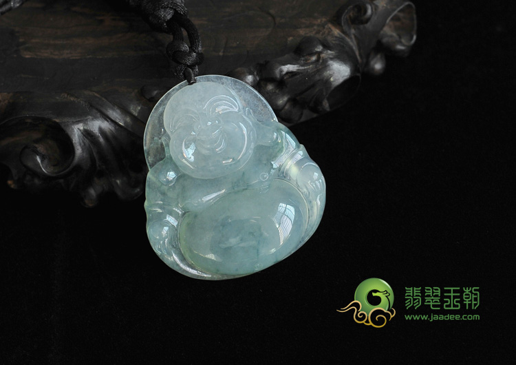冰种飘花缅甸翡翠玉佛挂件