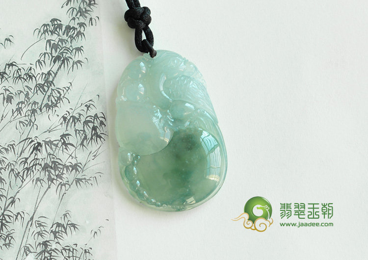 冰种晴水缅甸翡翠福禄寿挂件