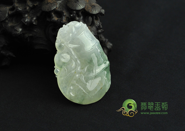 冰种飘花缅甸翡翠节节高升挂件