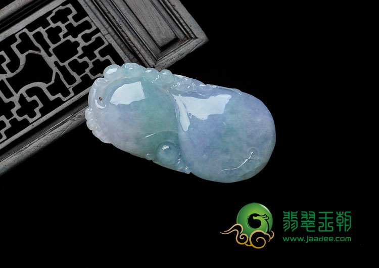 冰种春带彩缅甸翡翠福禄寿挂件