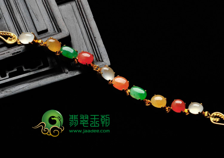 feicu冰种多彩缅甸翡翠手链面