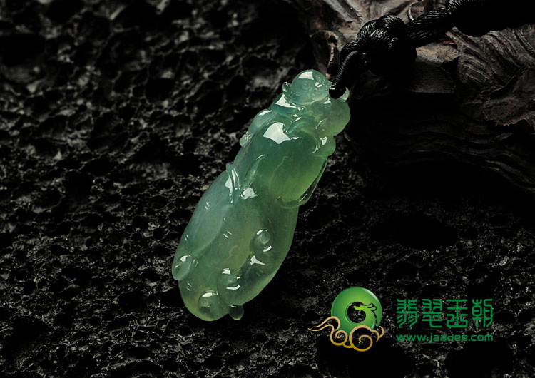 冰种晴水缅甸翡翠佛手挂件