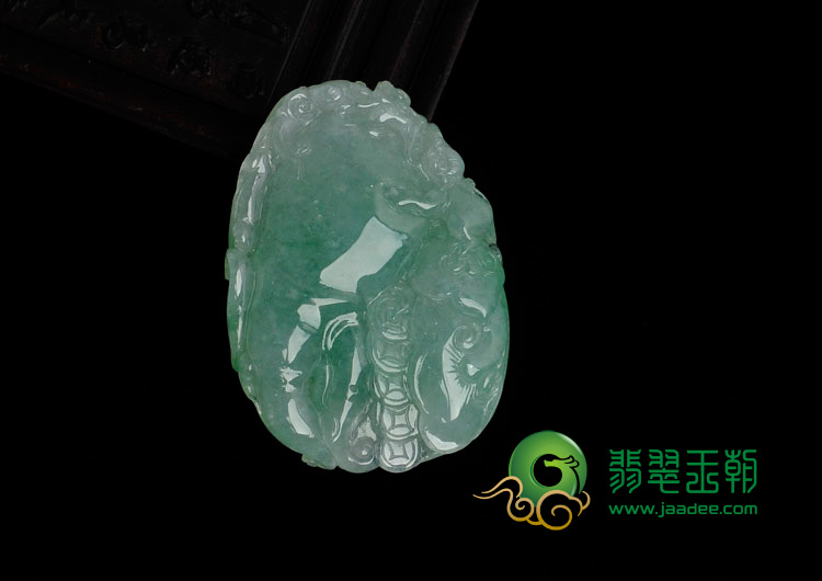 冰种淡绿缅甸翡翠人生如意挂件