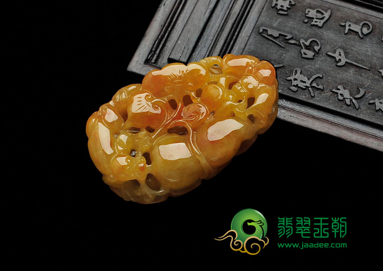 糯冰种红黄翡缅甸翡翠福禄寿挂件