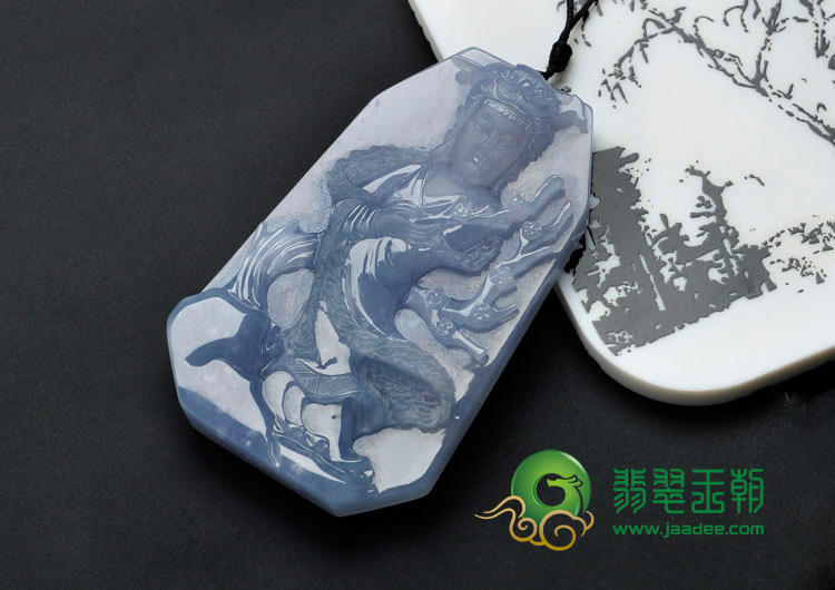 糯冰种紫罗兰缅甸翡翠踏雪寻梅挂件