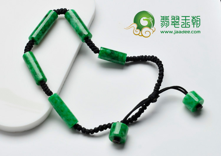 细糯种翠绿缅甸翡翠竹节手链