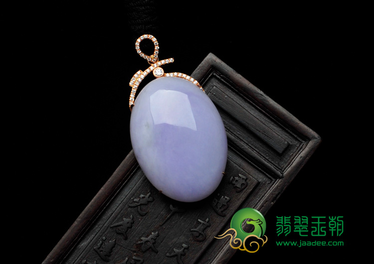糯冰种紫罗兰缅甸翡翠包玫瑰金胸坠（真钻）