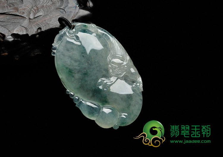 冰种飘花缅甸翡翠福禄寿挂件