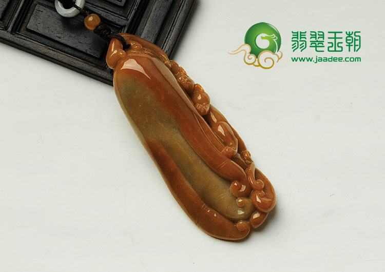细糯种褐黄翡缅甸翡翠佛手手玩件