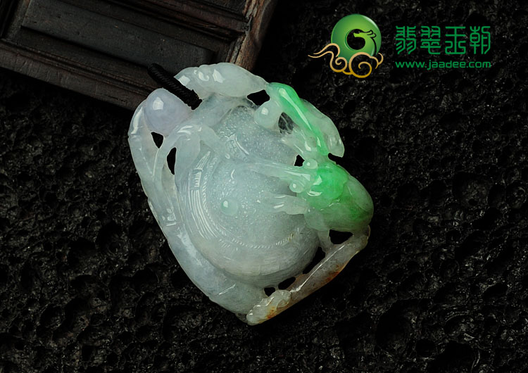 糯冰种三彩缅甸翡翠节节高升挂件