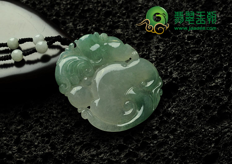 糯冰种晴水缅甸翡翠如意寿挂件