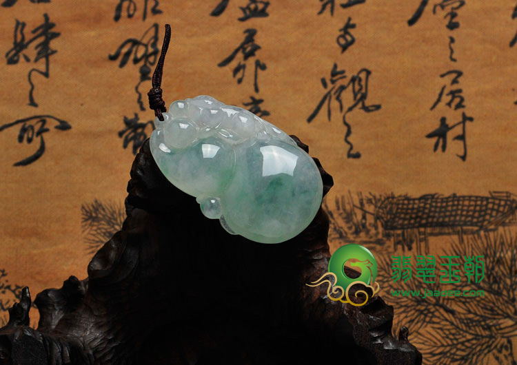 冰种飘花缅甸翡翠福禄寿挂件