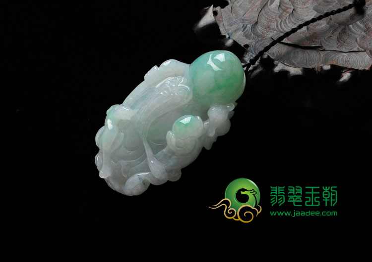 糯冰种春带彩缅甸翡翠寿星挂件