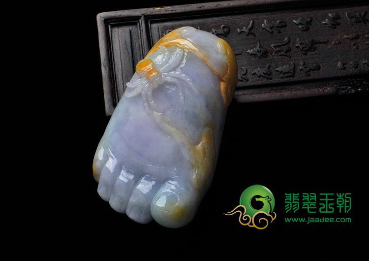 细糯种紫罗兰黄翡缅甸翡翠知足常乐手玩件