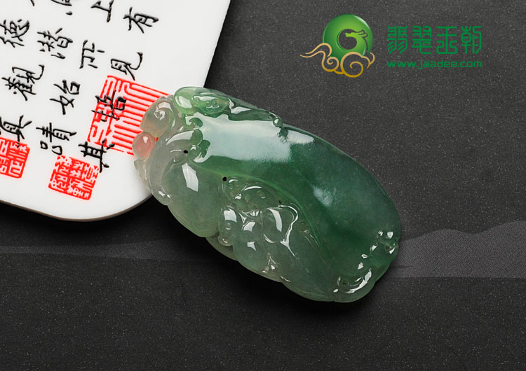 冰种晴水缅甸翡翠如意福瓜挂件