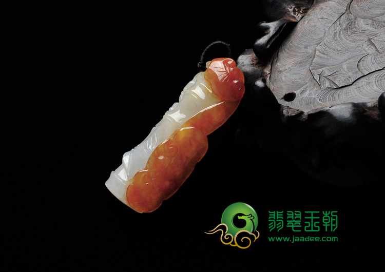 糯冰种红黄翡缅甸翡翠节节高挂件