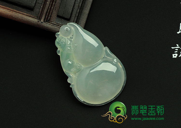 冰种晴水缅甸翡翠福禄寿挂件