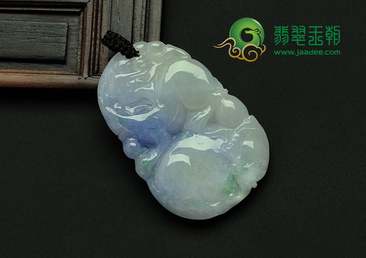 feicui糯冰种紫罗兰飘花缅甸翡翠福禄寿挂件