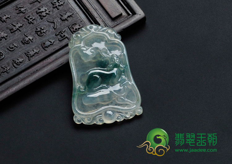 冰种飘花缅甸翡翠福禄寿挂件
