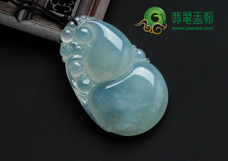 冰种晴水缅甸翡翠福禄寿挂件